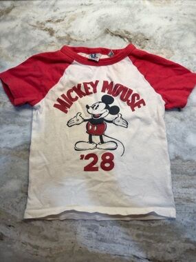 Disney Red & White Mickey Mouse '28 Raglan Tee